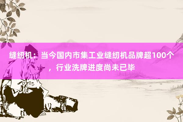 缝纫机：当今国内市集工业缝纫机品牌超100个，行业洗牌进度尚未已毕