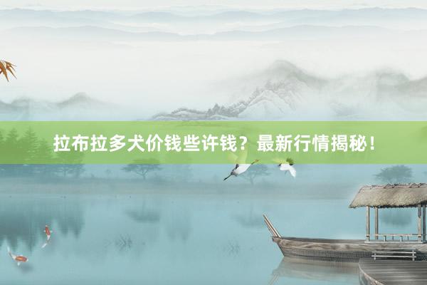 拉布拉多犬价钱些许钱？最新行情揭秘！